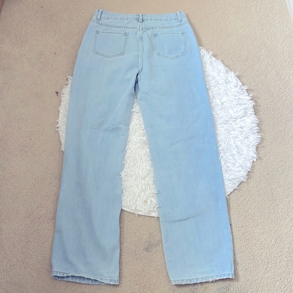 SHEIN High Waisted Straight Leg Distressed Graphic Jeans - Picture 9 of 9
